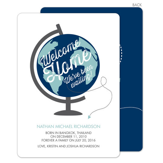 Blue Welcome Home Adoption Announcements